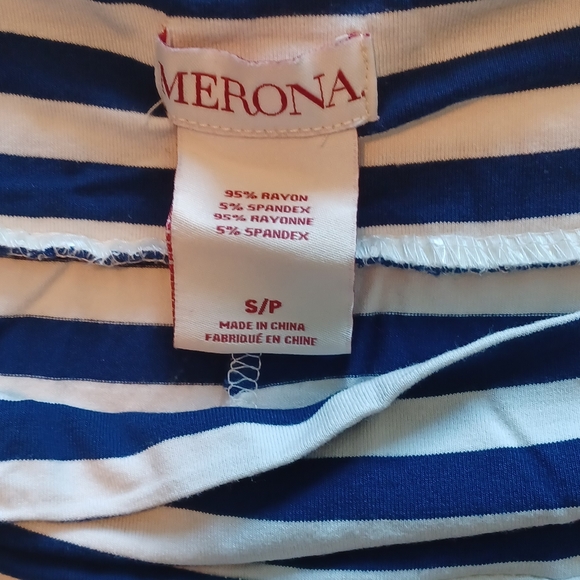 Blue and white stripe soft circle skirt - Picture 3 of 3